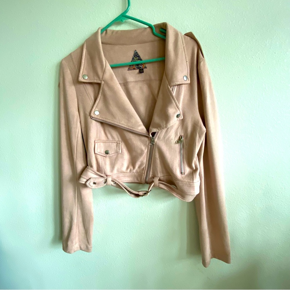 Signature 8 Los Angeles Blush Pink Suede Moro Jacket Large